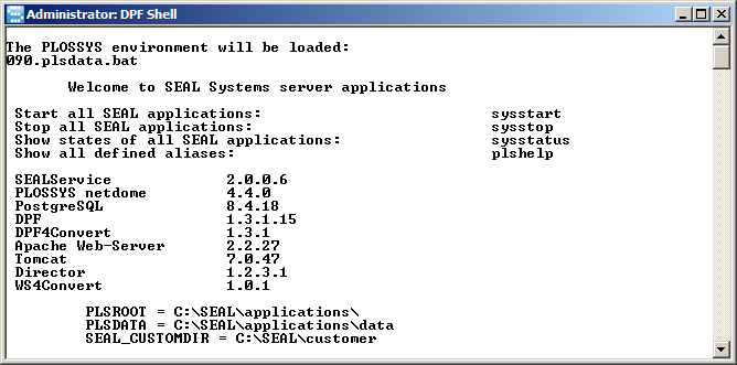 Display of program version in the DPF Shell